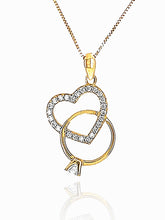 תליון זהב לב ומפתח